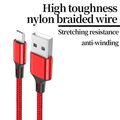3 fot nylon flätad usb-kabel